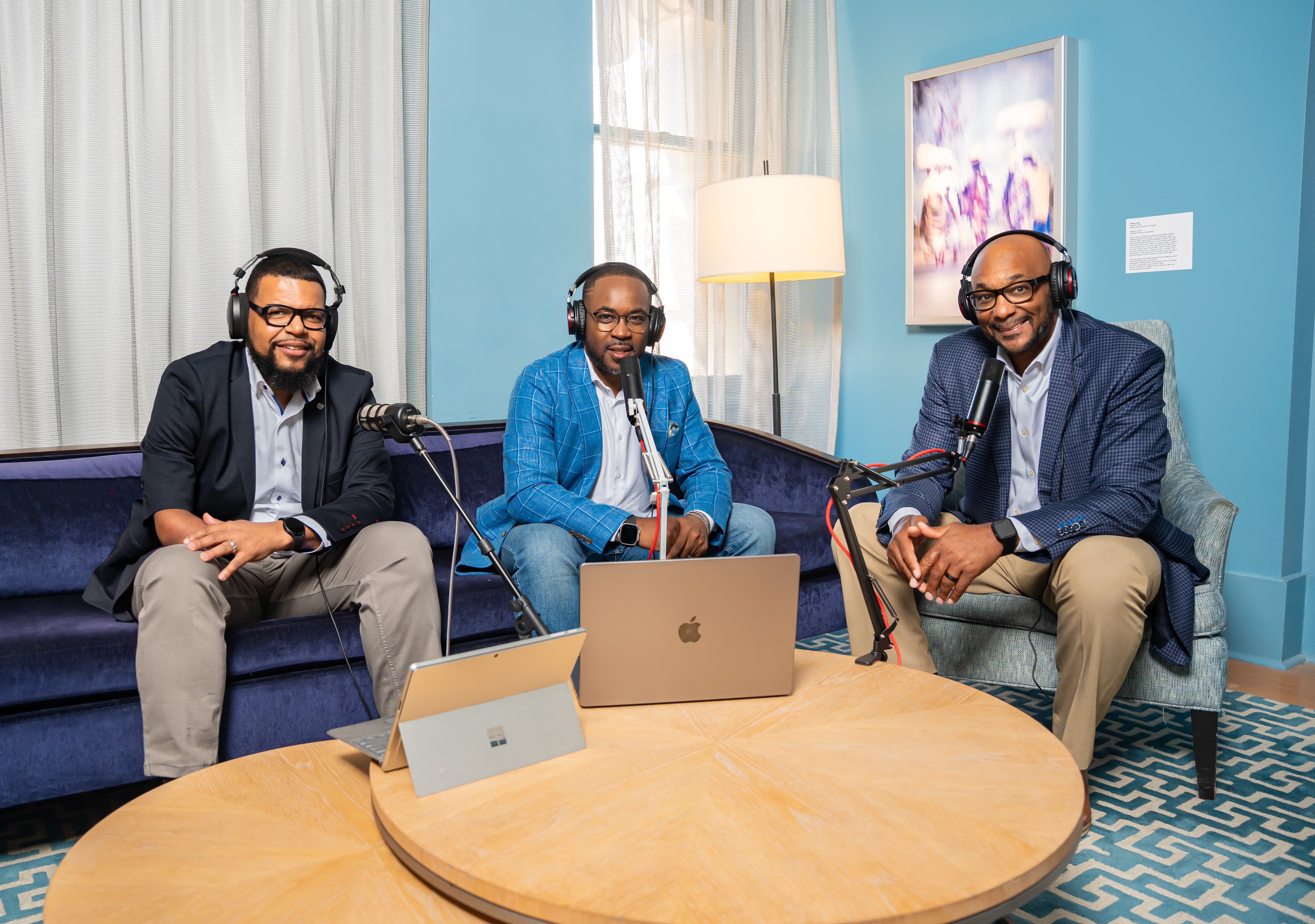 The three hosts in conversation